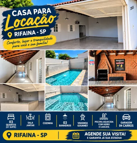 Casa para VENDA ou locação mensal, Centro de Rifaina .