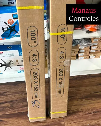 Tela de projeção retrátil manual