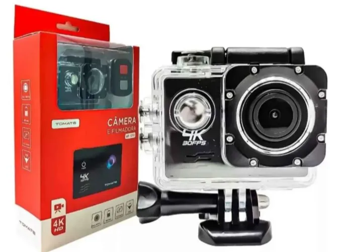 Câmera Filmadora Ação 4K Tomate MT-1090 Wi-Fi Prova D'Água 30m