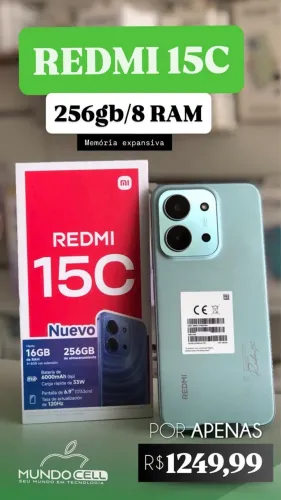 Celular lacrado Redmi 15C de 256gb e 8 Ram