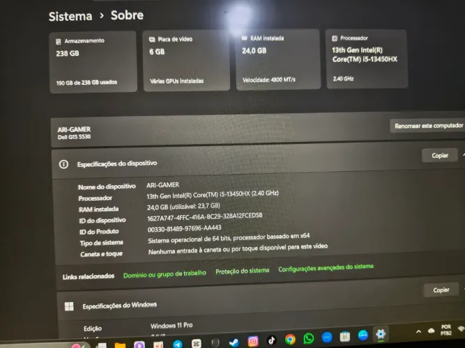 NOTEBOOK GAMER DELL G15 POYCO USADO