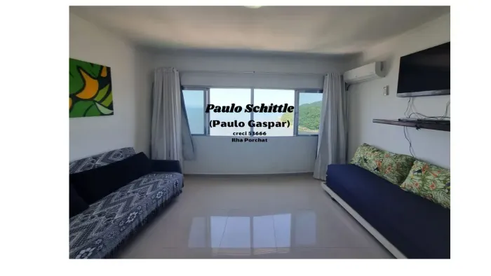 SALA-LIVING MARAVILHOSA COM VISTA DESLUMBRANTE MOBILIADO NA ILHA PORCHAT EM SV