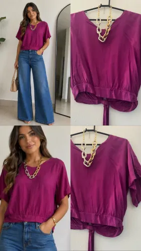 Blusa com amarração atraz M LEIA A DESCRIÇÃO 