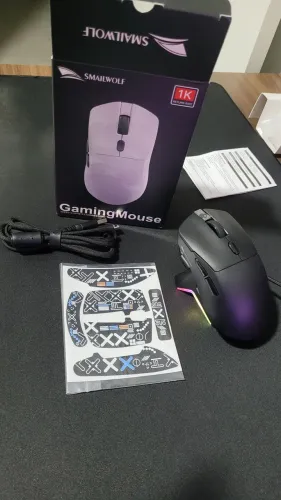 MOUSE GAMER SEM FIO (NOVO) SMAILWOLF M3 PRO+ PAW3311 - PRETO + DOCK RGB