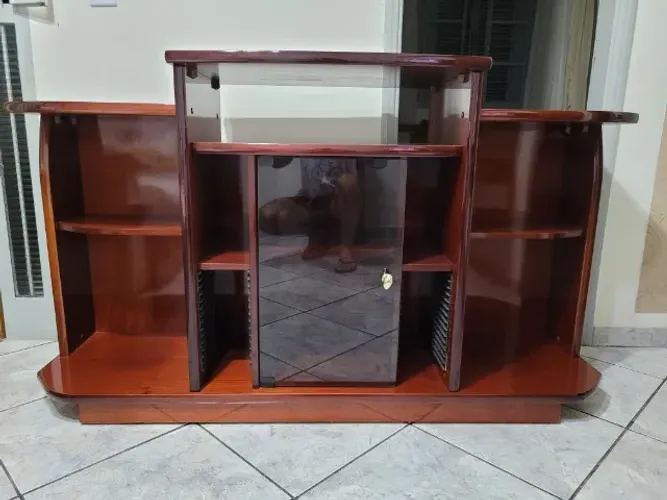 Rack para TV Padrão Mogno Madeira Maçiça