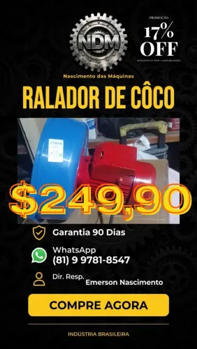 Ralador elétrico de côco (Rala-Pró)