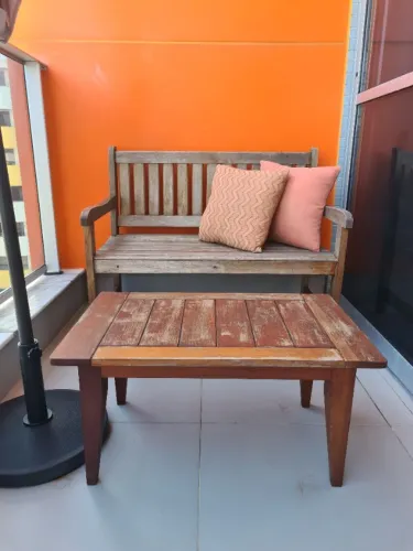 Mesa de centro grande 80x50 em madeira de lei (banco também está à venda, veja anúncio)