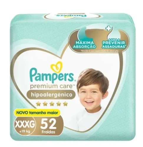Fralda Pampers Premium Care XXXG 52 Unidades