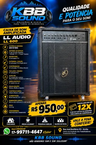 CAIXA AMPLIFICADA MULTIUSO LL AUDIO LL 600
