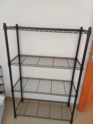 Estante de aço inox preta