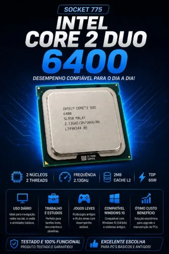 Processador Intel Core 2 Duo E6400 2.13GHz - Socket 775