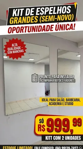 2 ESPELHOS GRANDES SEMI NOVO