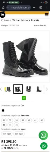 Coturno bota de couro militar Atalaia 