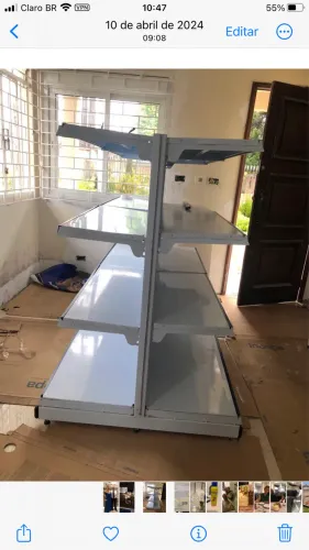 Gôndolas super plus base 40cm capacidade 100 Kilos 