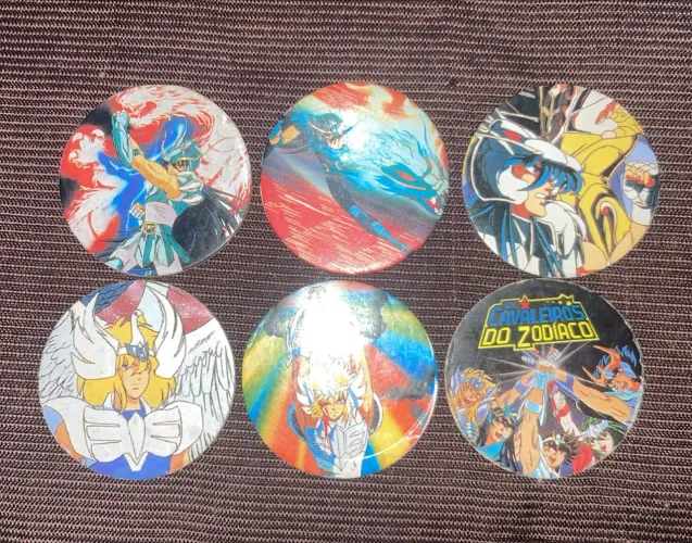 6 Tazos dos Cavaleiros do Zodíaco Ninho Soleil 1994 Rarissimos