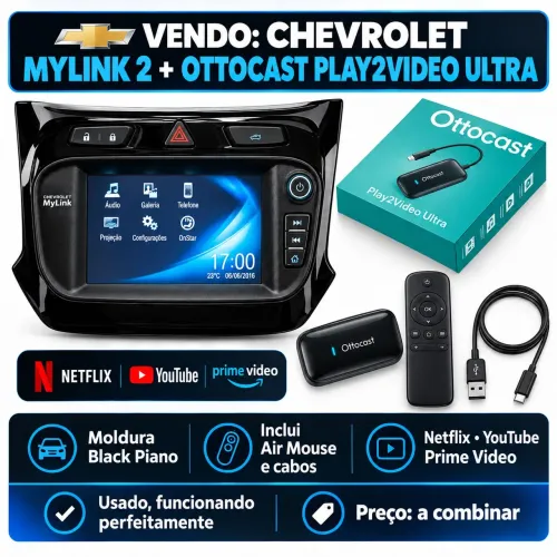Kit Multimídia Milynk 2 Original + Moldura Black Piano + Ottocast Play2Video Ultra