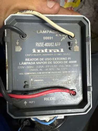 REATOR LÂMPADA SÓDIO GROW