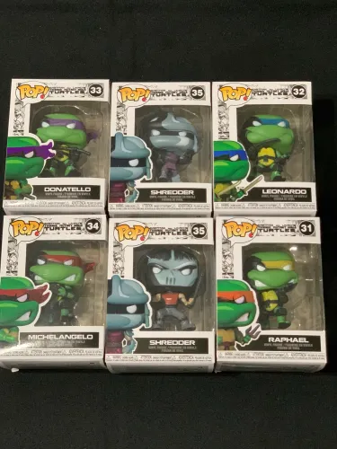 kit 6 funko pop tartarugas ninja colecionáveis