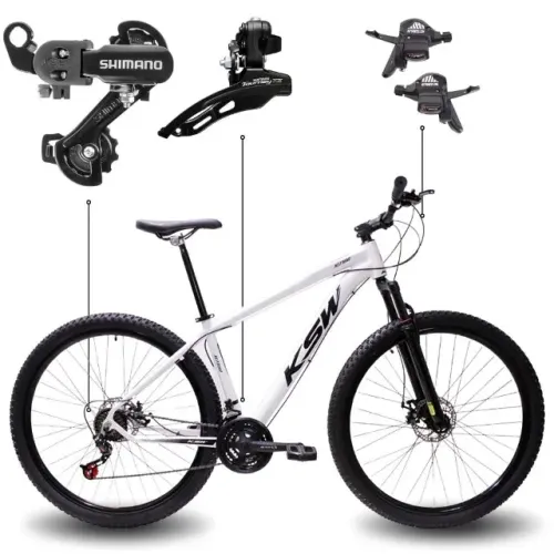BICICLETA ARO 29 KSW XLT SHIMANO FREIOS A DISCO ARO 17