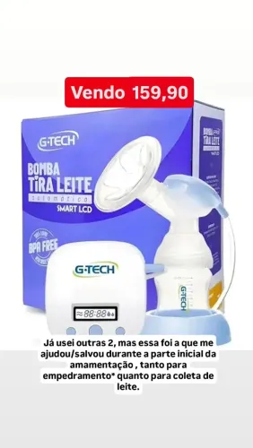 Bombinha elétrica de leite materno