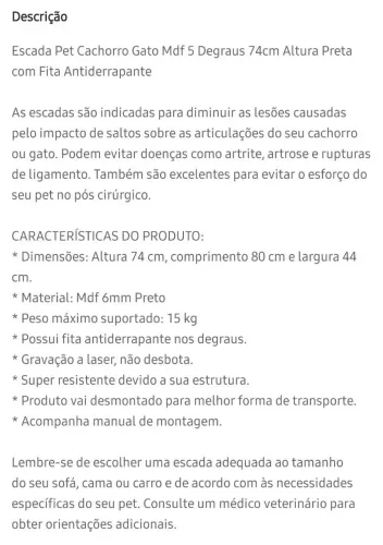 Escada para pet em MDF sem uso