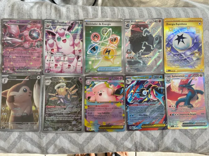 Coleção de Cartas Pokémon Originais - EX, Mega EX, Full Art, Ilustração Rara e Gold!