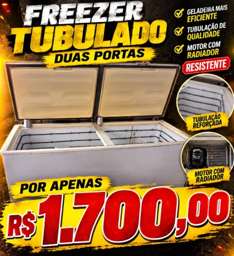 Freezer duas portas tubulado