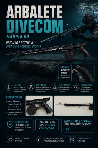 Arbalete Divecom Harpia 60 com Carretilha