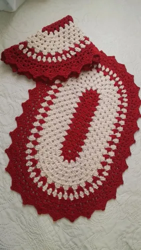 Tapete de croche 2 peças 