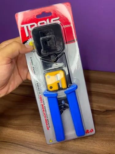 Alicate de Crimpar Cabo de Rede Multifunção Corta Fio Para Conectores RJ45 RJ12 RJ11