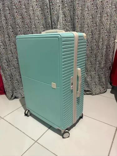 Mala de Viagem Moderna Verde-Água + Capa de Proteção Exclusiva!