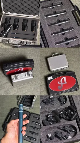 Kit Bateria Audix + Arcano (10 Mics + 2 Cases + 12 Clamps) - PREÇO DE OCASIÃO