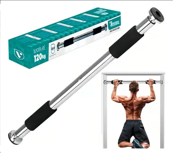 Barra Fixa De Porta Para Exercícios Ajustável 60 A 100 Cm Até 120kg Veronna