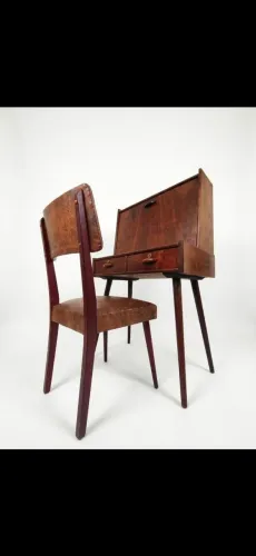 Moveis Cimo - conjunto escrivaninha + Cadeira Design Modernista 1950 pe palito