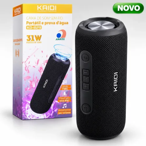 Caixa de Som Bluetooth Kaidi KD-829 31W TWS IPX7