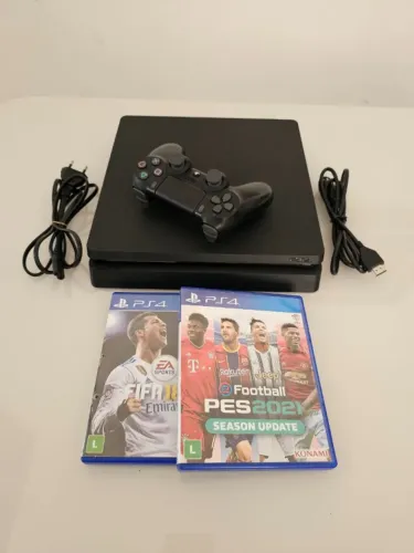 Ps4 Slim impecavel, vai com 2 jogos