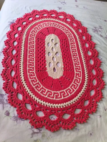 Tapete de crochê labirinto mosaico 