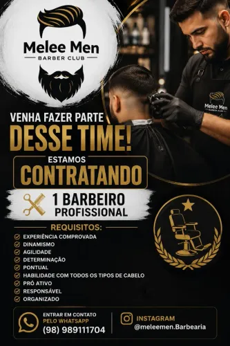 1 vaga apenas. Estamos contratando barbeiro 