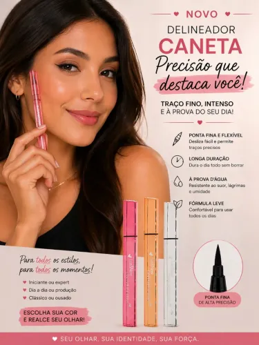 Caneta delineadora líquida preta 