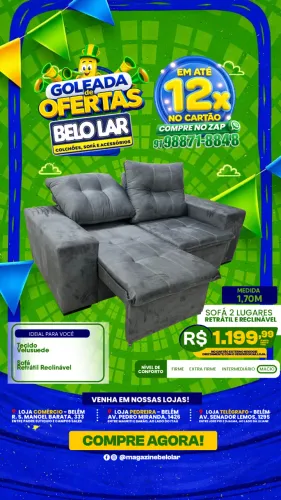 sofá 2 Lugares Retrátil e Reclinável