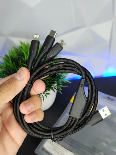 Cabo USB 3 em 1 - Carregamento Rápido Turbo Para Múltiplos Dispositivos 