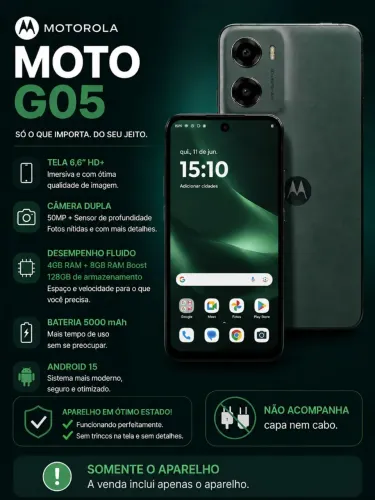 Motorola Moto G05 128GB Verde Impecável - Apenas o Aparelho (Preço de Desapego)