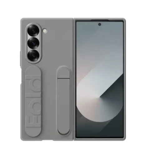 Capa Original Samsung Galaxy Z Fold6 Silicone Standing Grip (Lacrada) - Cinza