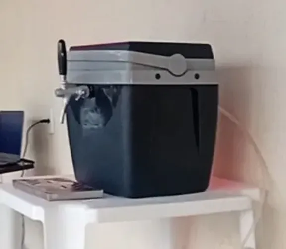 Chopeira a gelo serpentina inox 30 metros com engate rapido e torneira italiana.