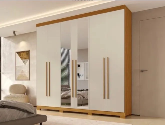 Guarda Roupa Nubia ACP 100% MDF, 06 Portas e 04 Gavetas - Entrega Imediata;