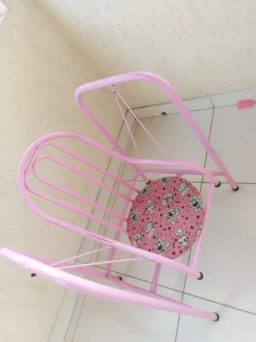 Cadeira Balanço infantil rosa criança