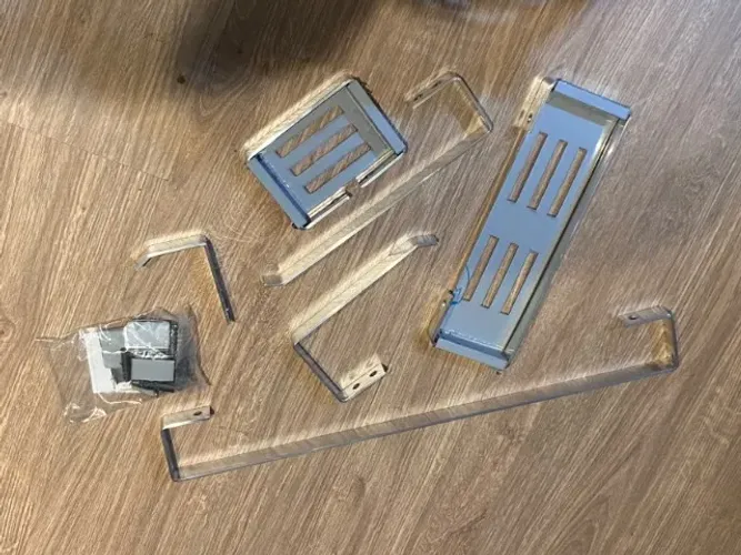 Kit de prateleiras organizadoras para banheiro em aço inox