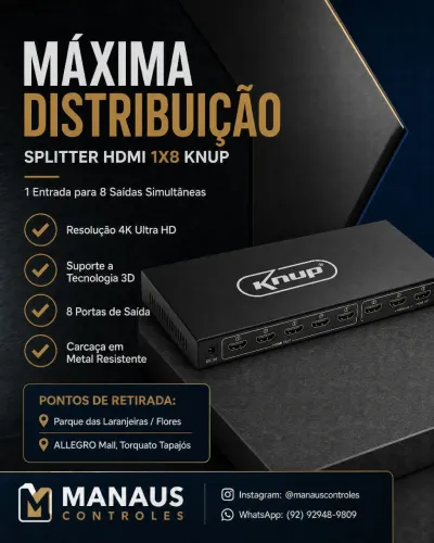 Splitter HDMI 1x8 8 portas