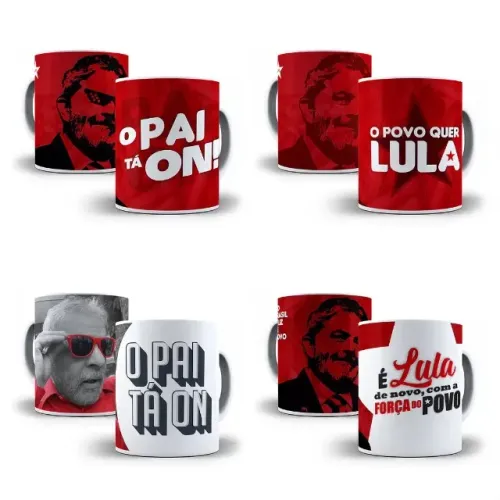 Caneca personalizada com tema Flávio Bolsonaro e Lula em João Pessoa