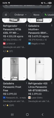 Geladeira Panasonic Frost Free 435l Aço Escovado Nr-bt50bd3x Cor Aço inoxidável
